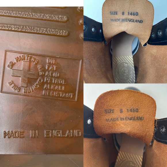Dr. Martens MIE Black Quilon Leather 1460 England Boots UK 8 - Picture 13 of 16